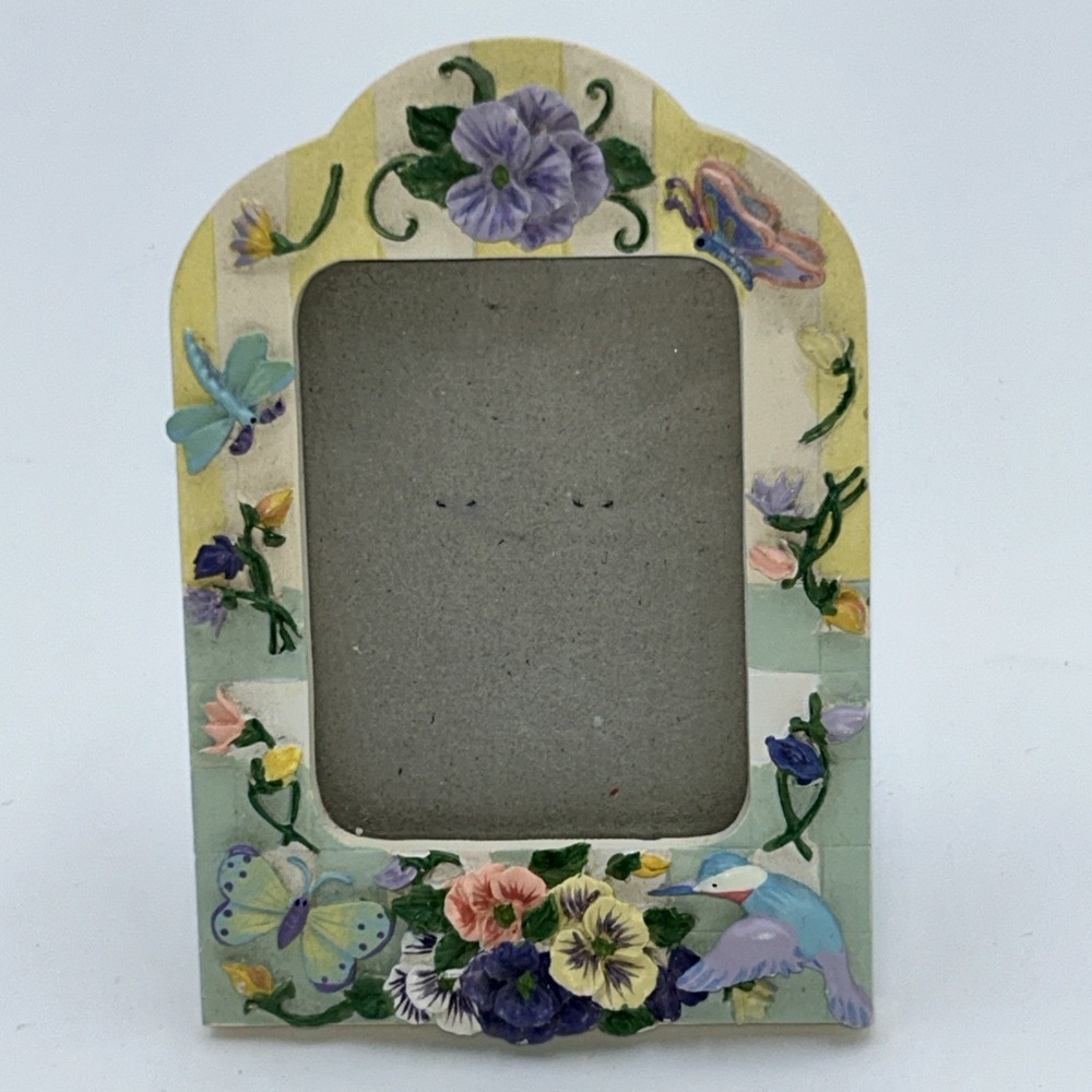 Hummingbird & Butterfly flowers 3D photo picture frame for 3.75" x 5" picture